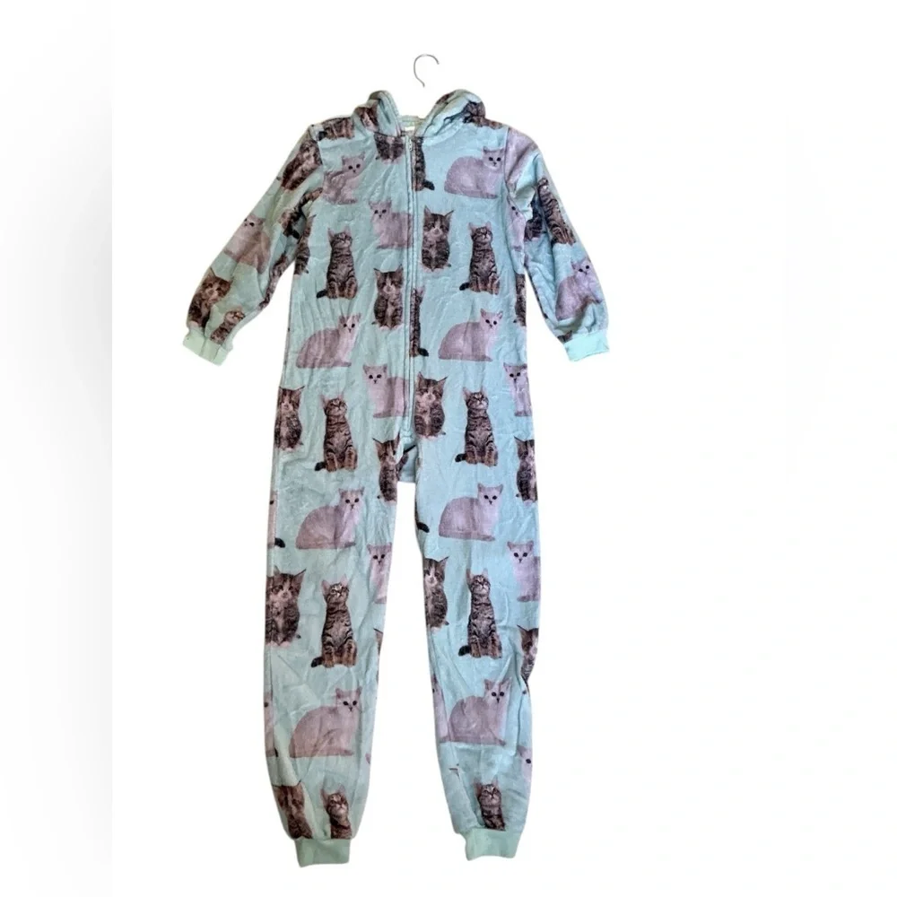 The Children's Place Light Blue Cat Print Pajamas 10-12y